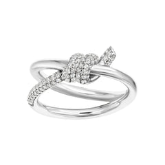 Half Pave Twist Ring