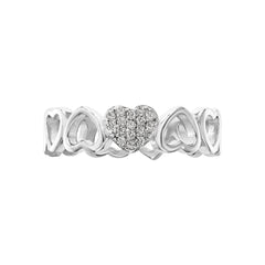 Alternating Open Heart Ring