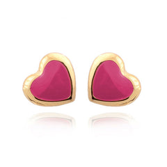 Enamel Heart Studs