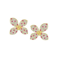 Classic Four Petal Flower Stud Earring