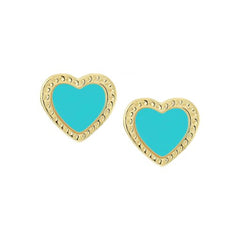 Grooved Frame Heart Stud Earring