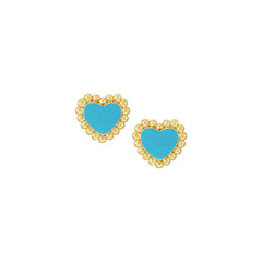 Enamel Puffed Heart Stud Earring
