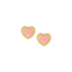 Enamel Puffed Heart Stud Earring