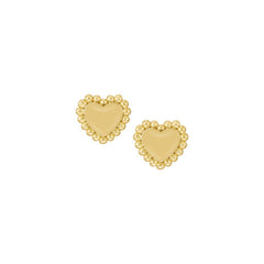 Enamel Puffed Heart Stud Earring
