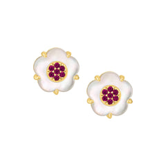 Mother Of Pearl Flower Studs
