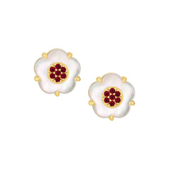 Mother Of Pearl Flower Studs