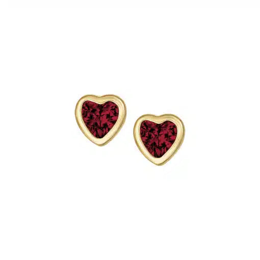 Mini Bezel Heart Stud Earring