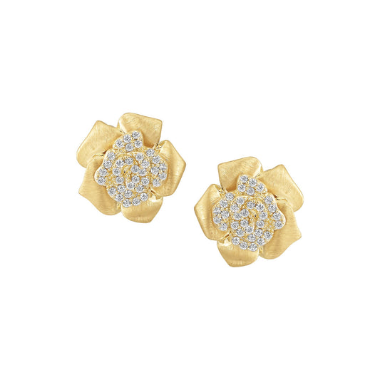 Ruffled Flower Stud Earring