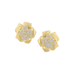 Ruffled Flower Stud Earring