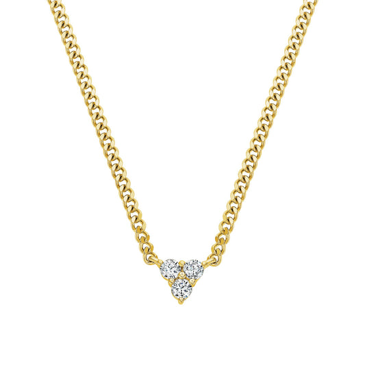 Tri Stone Cluster Necklace