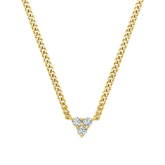 Tri Stone Cluster Necklace