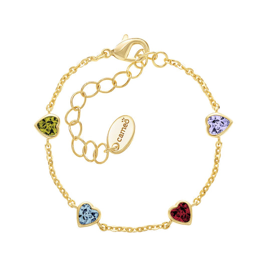 Mini Bezel Hearts Bracelet