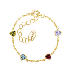 Mini Bezel Hearts Bracelet