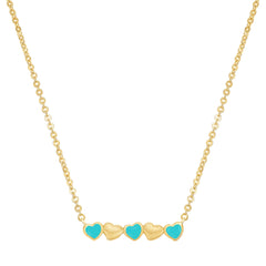 Leaning Hearts Bar Pendant