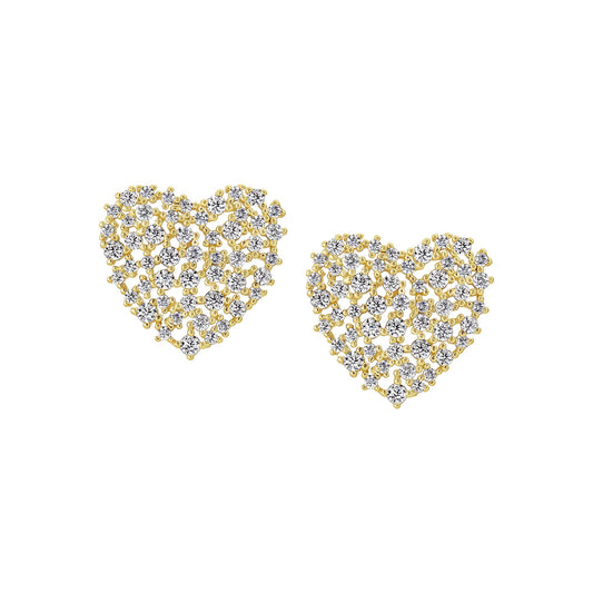 Oversized Crushed Heart Studs
