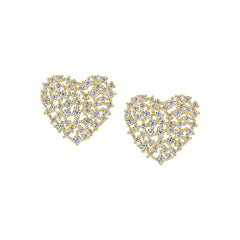Oversized Crushed Heart Studs