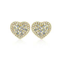 Cluster Filled Heart Studs