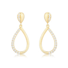 Half Matt Teardrop Earrings
