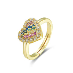 Rainbow Heart Ring