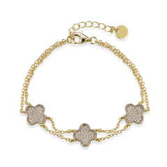 Double Chain Clover Bracelet