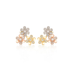 Tricolor Floral Stud