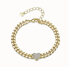 Thick Pave Heart Bracelet