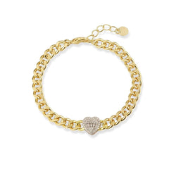 Baguette Center Heart Bracelet