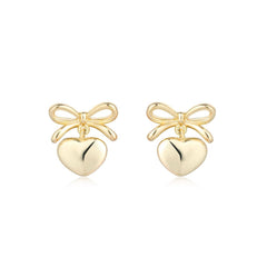 Bow Heart Studs