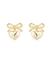 Bow Heart Studs