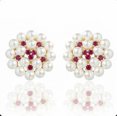 Pearl Stone Cluster Stud