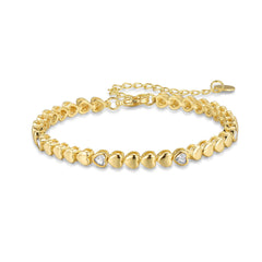 Color Bezel Heart Tennis Bracelet