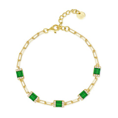 Color Baguette Link Bracelet