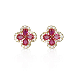 Colored Clover Stud Earrings