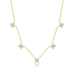Four Point Floral Necklace