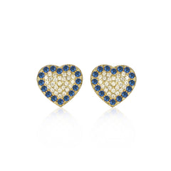 Lined Colored Heart Studs