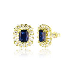 Rectangle Stone Stud Earrings
