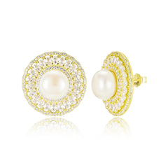 Colored Pearl Stud Earrings
