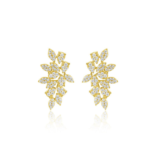 Pave Leaf Earrings