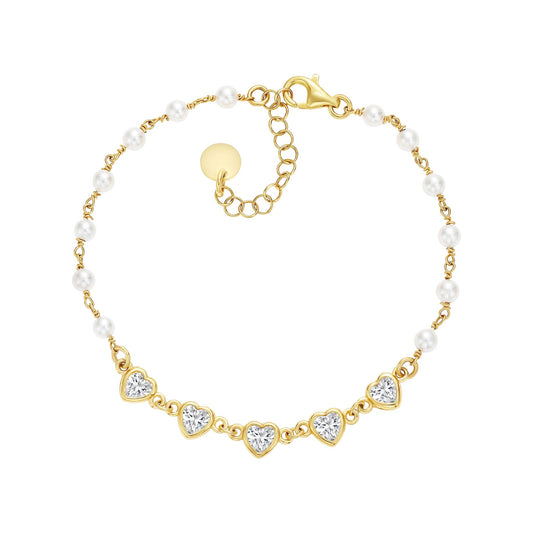 Pearl Heart Mix Bracelet