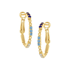 Beaded Stone Hoop Earrings