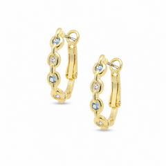 Link Chain Gemstone Huggie Earring