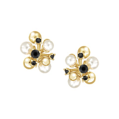 Pearl Ball Cluster Stud Earrings