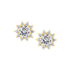 Spike Edged Solitaire Stud Earring