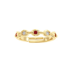 Link Chain Gemstone Ring