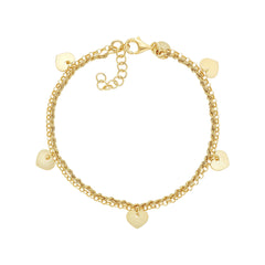 Twirl Double Chain Heart Bracelet