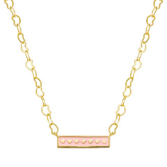 Enamel Heart Bar Necklace