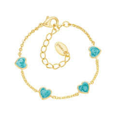 Swirly Enamel Heart Kids Bracelet