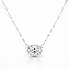 Oval Bezel Solitaire Necklace