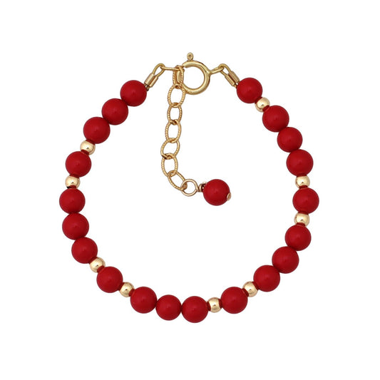 Red and Gold Balls Full Strung Bracelet