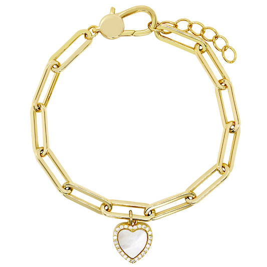 Hanging Heart Link Bracelet
